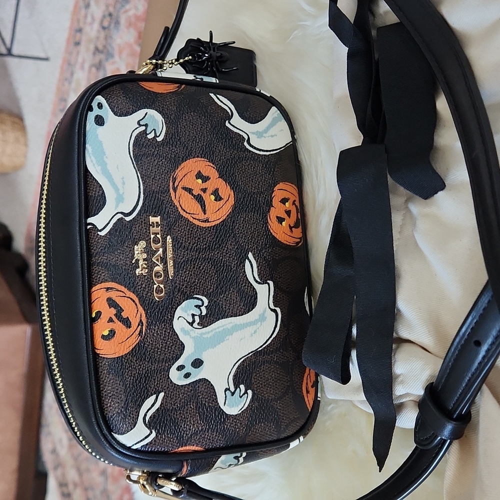 New Coach Pumpkin & Ghost Mini Jamie Signature Halloween Crossbody Bag 🎃👻 - Picture 15 of 15
